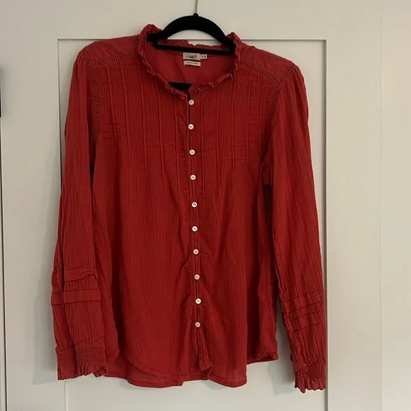 Faherty salmon organic cotton blouse size XL - Picture 1 of 5